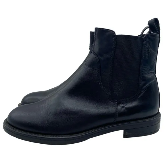 Vagabond Shoes Black Leather Chelsea Boots Ankle Classic Casual Womens Size 36