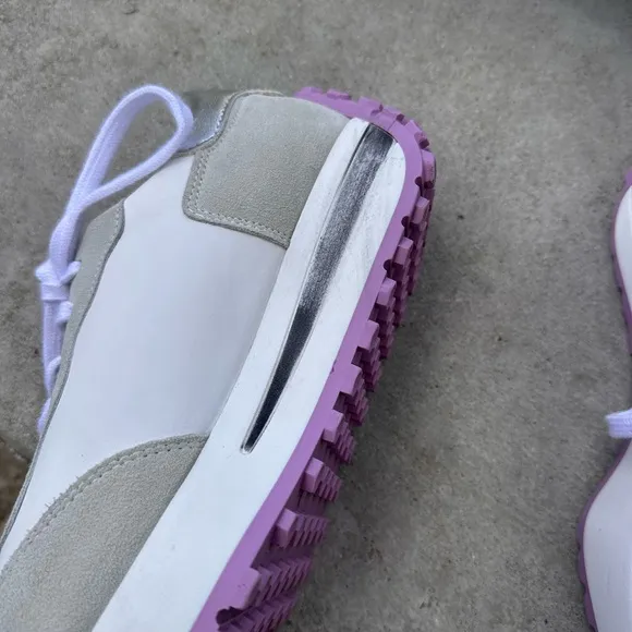 Valentino White and Gray Athletic Sneakers with Retro Design