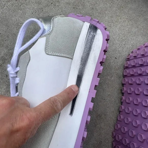 Valentino White and Gray Athletic Sneakers with Retro Design