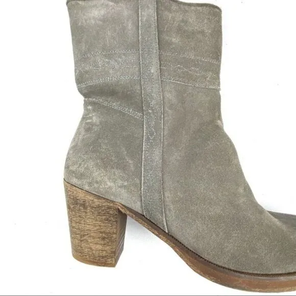 VALVERDE DEL CAMINO Grey Suede Pull On Cowboy Boots 9 (40)