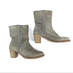 VALVERDE DEL CAMINO Grey Suede Pull On Cowboy Boots 9 (40)