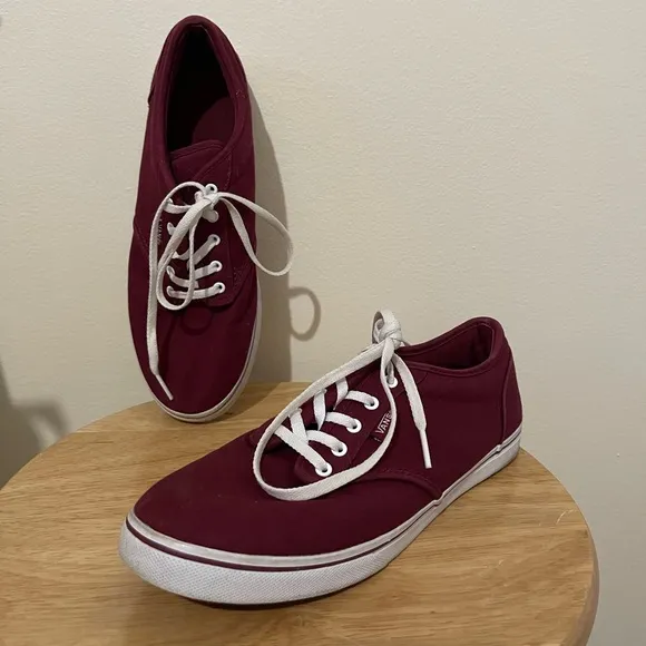 Vans Atwood Maroon Canvas Casual Sneakers Women’s 9