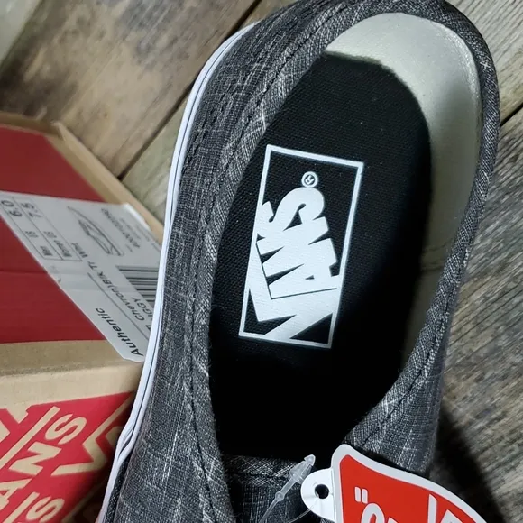 Vans Authentic (Denim Chevron) Blk/Tr Wht US Men 6 US Women 7.5 #1198
