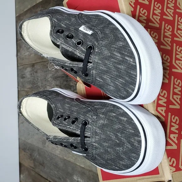 Vans Authentic (Denim Chevron) Blk/Tr Wht US Men 6 US Women 7.5 #1198