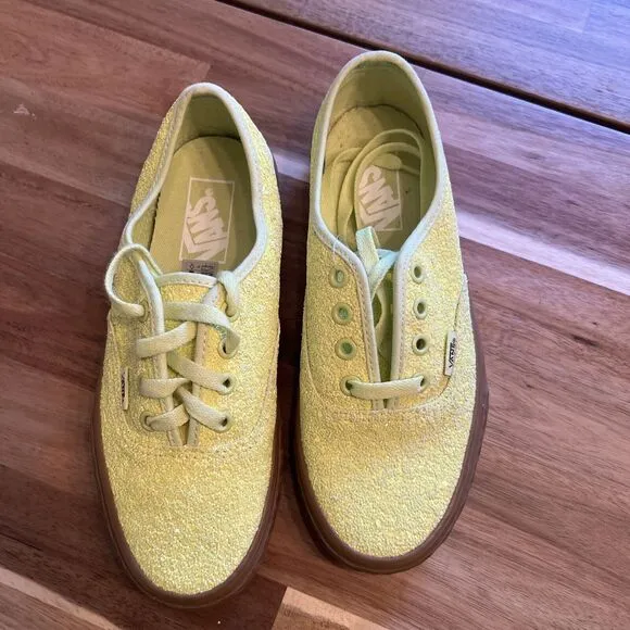 Vans Authentic Ice Cream Glitter‎ Yellow Women's 6.5 Skate Shoes New
