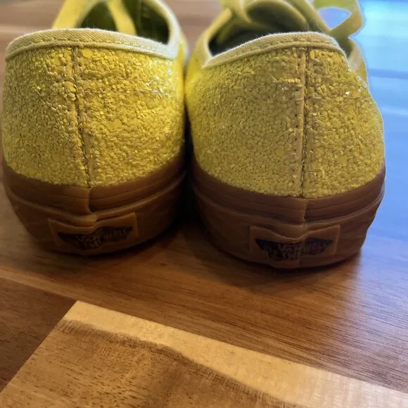 Vans Authentic Ice Cream Glitter‎ Yellow Women's 6.5 Skate Shoes New