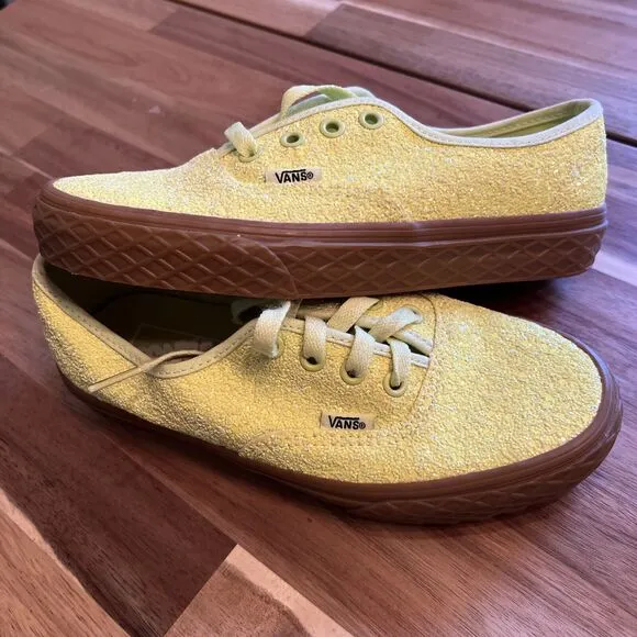 Vans Authentic Ice Cream Glitter‎ Yellow Women's 6.5 Skate Shoes New