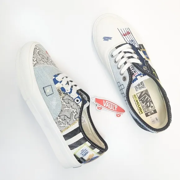 Vans Authentic VR3 Patchwork Grey Blue White Casual Fashion Skateboard shoes 7.5