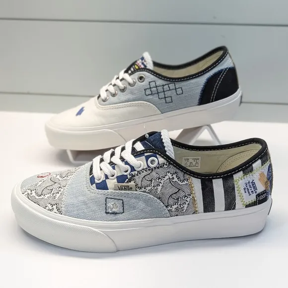 Vans Authentic VR3 Patchwork Grey Blue White Casual Fashion Skateboard shoes 7.5