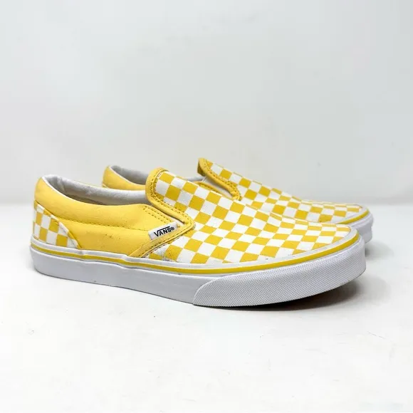 VANS Checkerboard Classic Slip-On Aspen Gold &amp; True White Sneaker