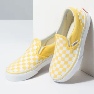 VANS Checkerboard Classic Slip-On Aspen Gold &amp; True White Sneaker