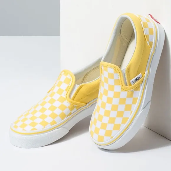 VANS Checkerboard Classic Slip-On Aspen Gold &amp; True White Sneaker