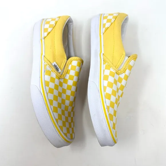 VANS Checkerboard Classic Slip-On Aspen Gold &amp; True White Sneaker