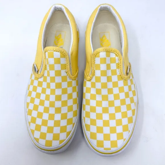 VANS Checkerboard Classic Slip-On Aspen Gold &amp; True White Sneaker
