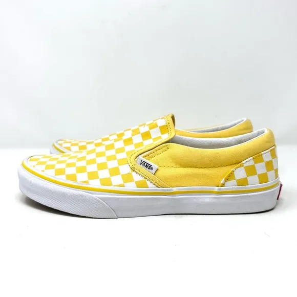 VANS Checkerboard Classic Slip-On Aspen Gold &amp; True White Sneaker