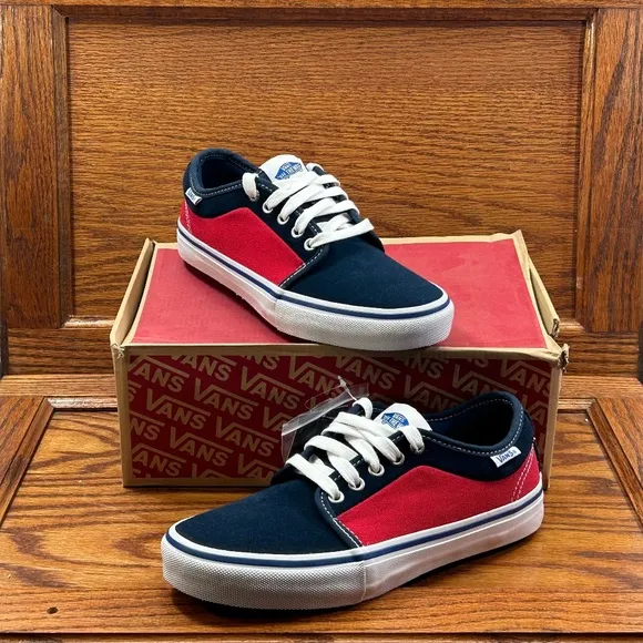 Vans Chukka Low Pro Dress Blues Racing Red Shoes