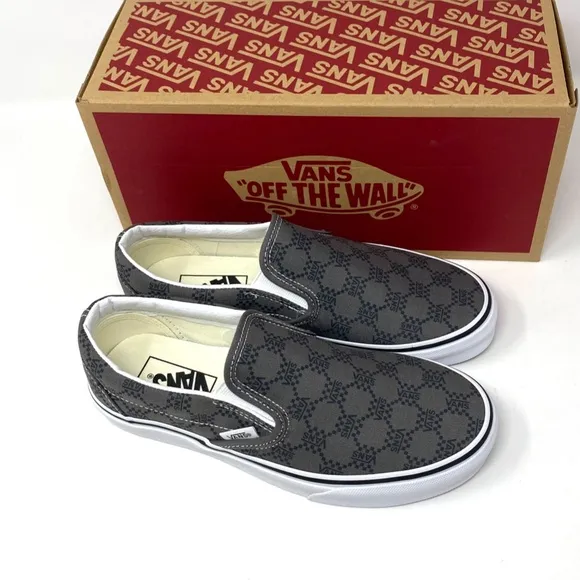 VANS Classic Slip On Sneaker Canvas Pewter Skate Shoe Low Women Size VN0A7Q5DPWT