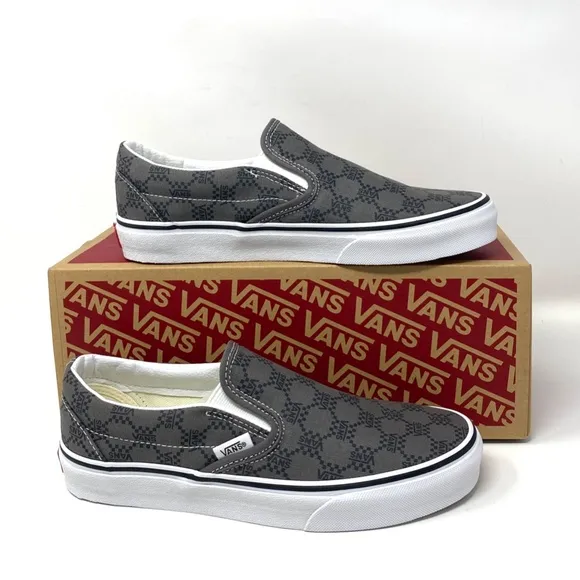 VANS Classic Slip On Sneaker Canvas Pewter Skate Shoe Low Women Size VN0A7Q5DPWT
