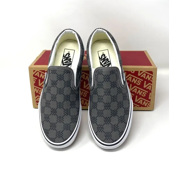 VANS Classic Slip On Sneaker Canvas Pewter Skate Shoe Low Women Size VN0A7Q5DPWT
