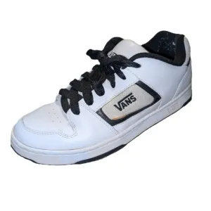 Vans Docket White/Black Leather Shoes Men's Size 10
