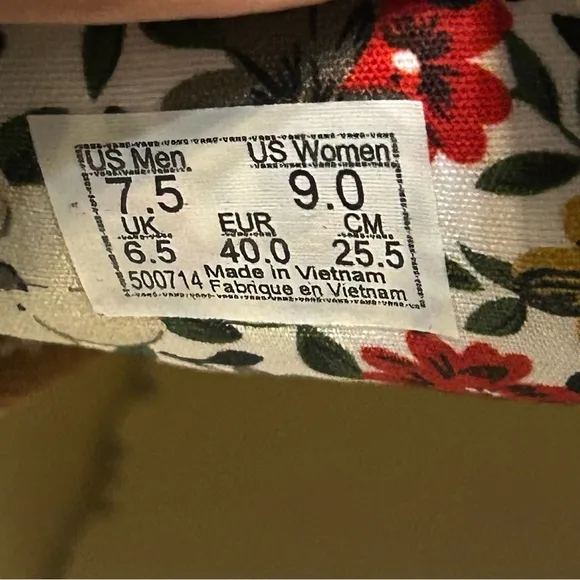 VANS Era 59 C&amp;L floral print lace up shoes sneakers women’s 9 new