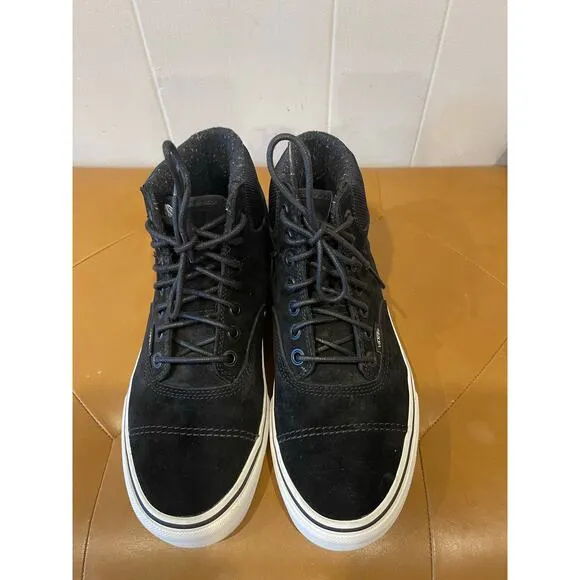 Vans Era-hi Pig Suede &amp; Nylon Black White Skateboard‎ Shoes Sneakers Size Mens 8