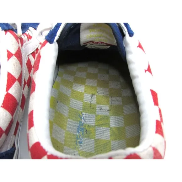 Vans Era Pro Men's 8.5 Skateboard Shoes Off The Wall Checkerboard Red White Blue