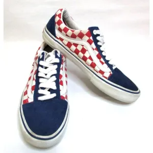 Vans Era Pro Men's 8.5 Skateboard Shoes Off The Wall Checkerboard Red White Blue