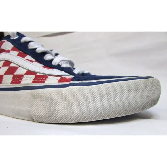 Vans Era Pro Men's 8.5 Skateboard Shoes Off The Wall Checkerboard Red White Blue