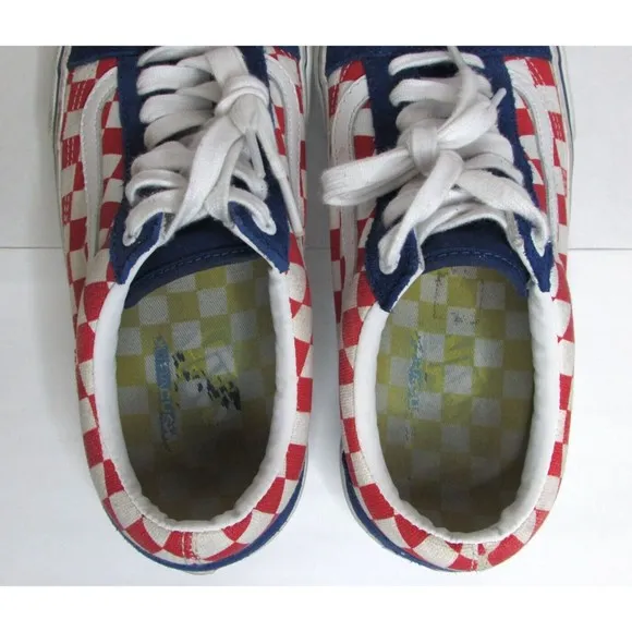 Vans Era Pro Men's 8.5 Skateboard Shoes Off The Wall Checkerboard Red White Blue