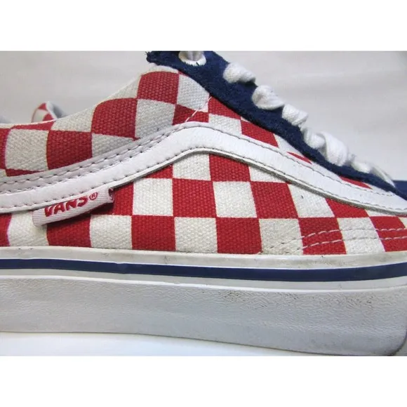 Vans Era Pro Men's 8.5 Skateboard Shoes Off The Wall Checkerboard Red White Blue