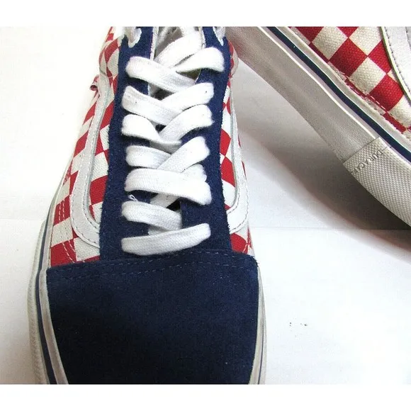 Vans Era Pro Men's 8.5 Skateboard Shoes Off The Wall Checkerboard Red White Blue
