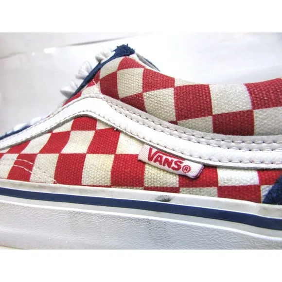 Vans Era Pro Men's 8.5 Skateboard Shoes Off The Wall Checkerboard Red White Blue