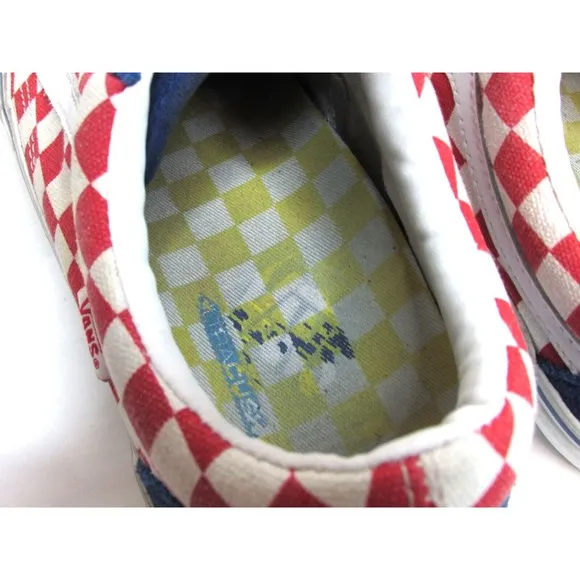 Vans Era Pro Men's 8.5 Skateboard Shoes Off The Wall Checkerboard Red White Blue