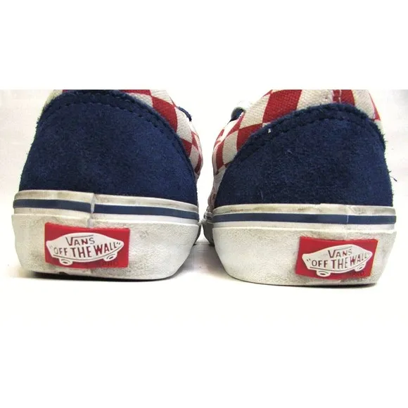 Vans Era Pro Men's 8.5 Skateboard Shoes Off The Wall Checkerboard Red White Blue