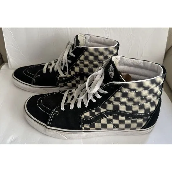 Vans Grosso Mid Skate‎ shoes Black White Checkerboard Size 12