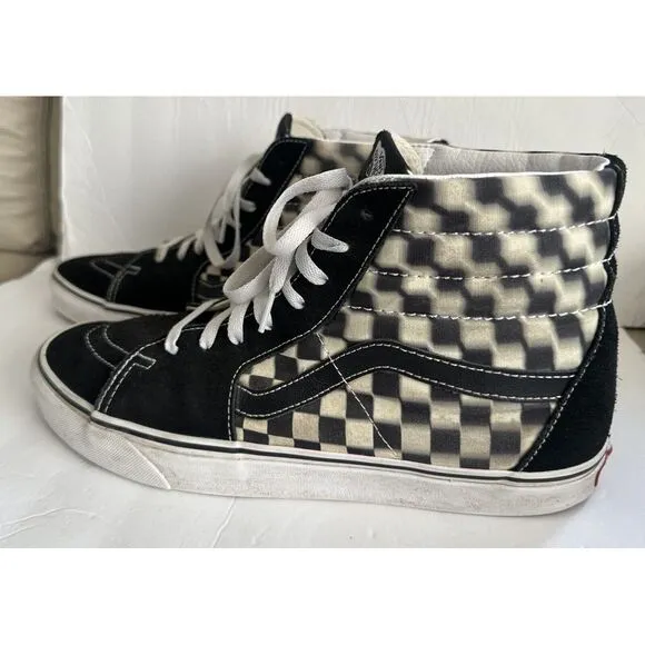 Vans Grosso Mid Skate‎ shoes Black White Checkerboard Size 12