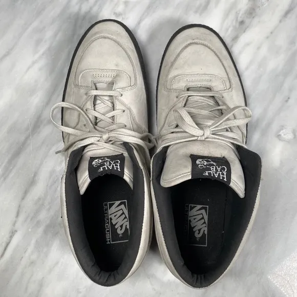 Vans Half Cab Skateboarding Shoes Ultracush Light Gray Black Sneaker Men Size 13