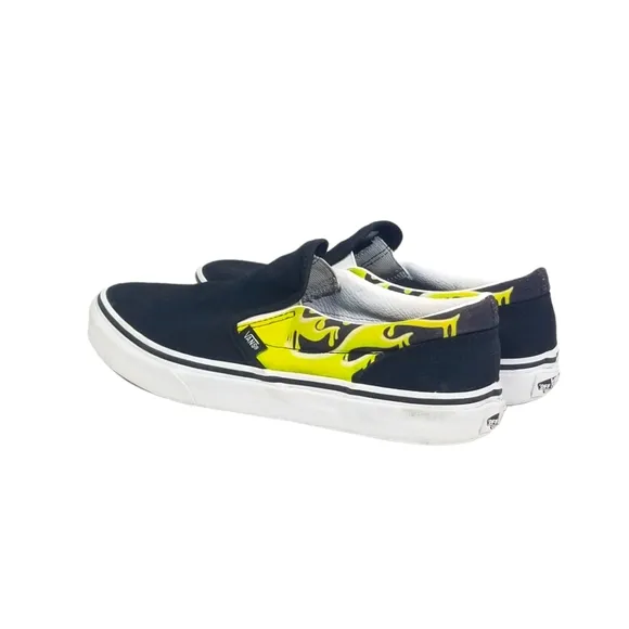 VANS Kids Slime Flame Classic Slip On Skater Shoes Sneakers Size 6.5 Youth