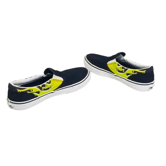 VANS Kids Slime Flame Classic Slip On Skater Shoes Sneakers Size 6.5 Youth