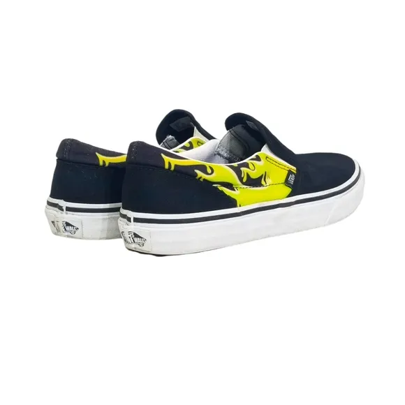 VANS Kids Slime Flame Classic Slip On Skater Shoes Sneakers Size 6.5 Youth