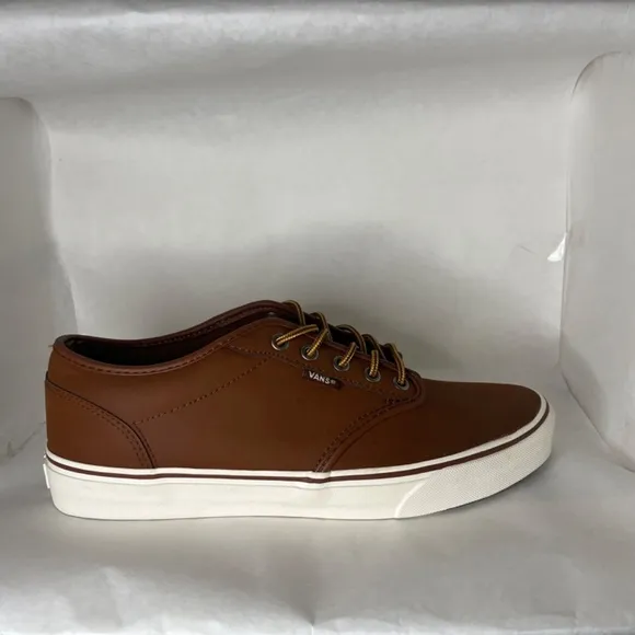 Vans Mens Atwood Leather Brown Sneakers Skateboard Tennis Shoes Size US 11