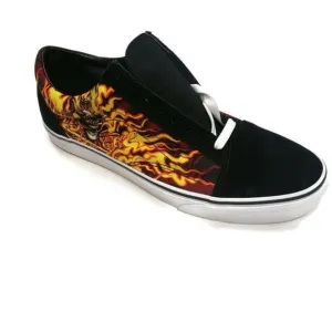 Vans Mens Size 11 Old Skool Samurai Rising Flames Skateboard Shoes 508731 Black
