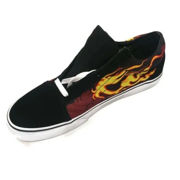Vans Mens Size 11 Old Skool Samurai Rising Flames Skateboard Shoes 508731 Black