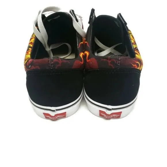 Vans Mens Size 11 Old Skool Samurai Rising Flames Skateboard Shoes 508731 Black