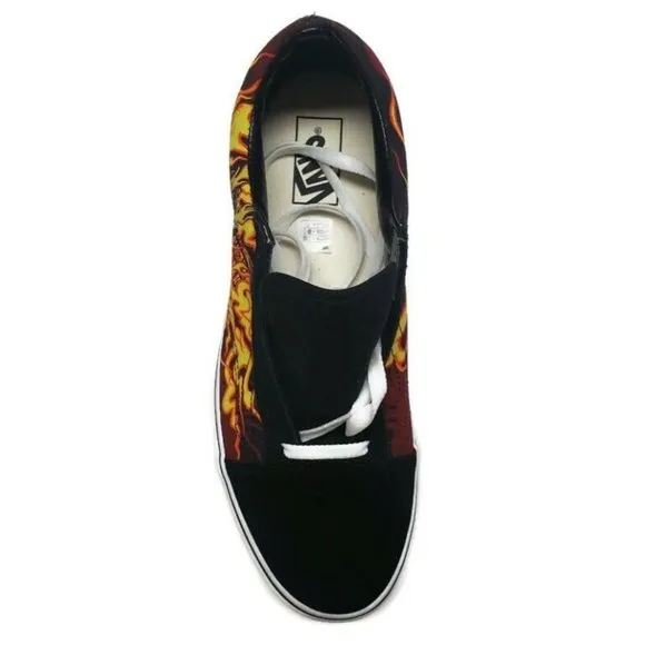 Vans Mens Size 11 Old Skool Samurai Rising Flames Skateboard Shoes 508731 Black