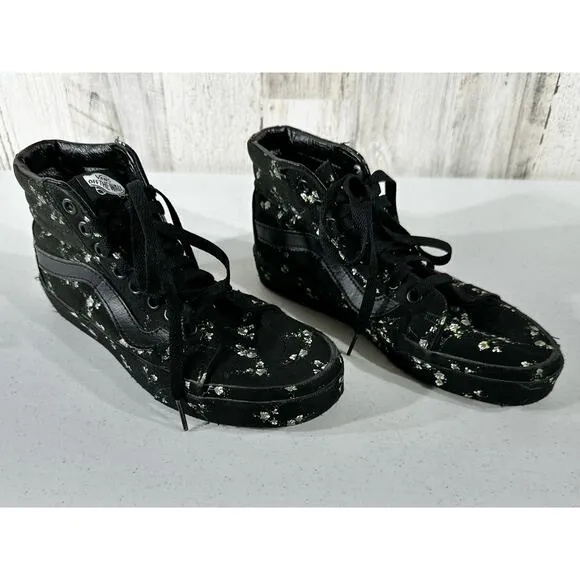 Vans Midnight Floral Womens Size 7 Mens 5.5 Hi Top Sneakers Skateboard Shoes