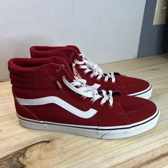 Vans Off The‎ Wall Classic Shoes Mens Size 12 Red White Hi Skateboard 721356