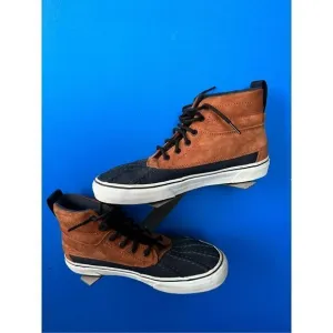 Vans Off the Wall Sk8 Hi Brown Skateboard Shoes Mens Sz 9.5 High Top Skate 72145