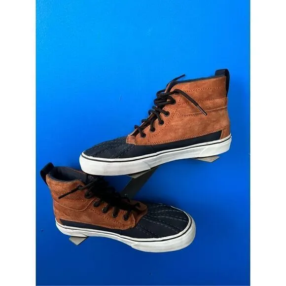 Vans Off the Wall Sk8 Hi Brown Skateboard Shoes Mens Sz 9.5 High Top Skate 72145